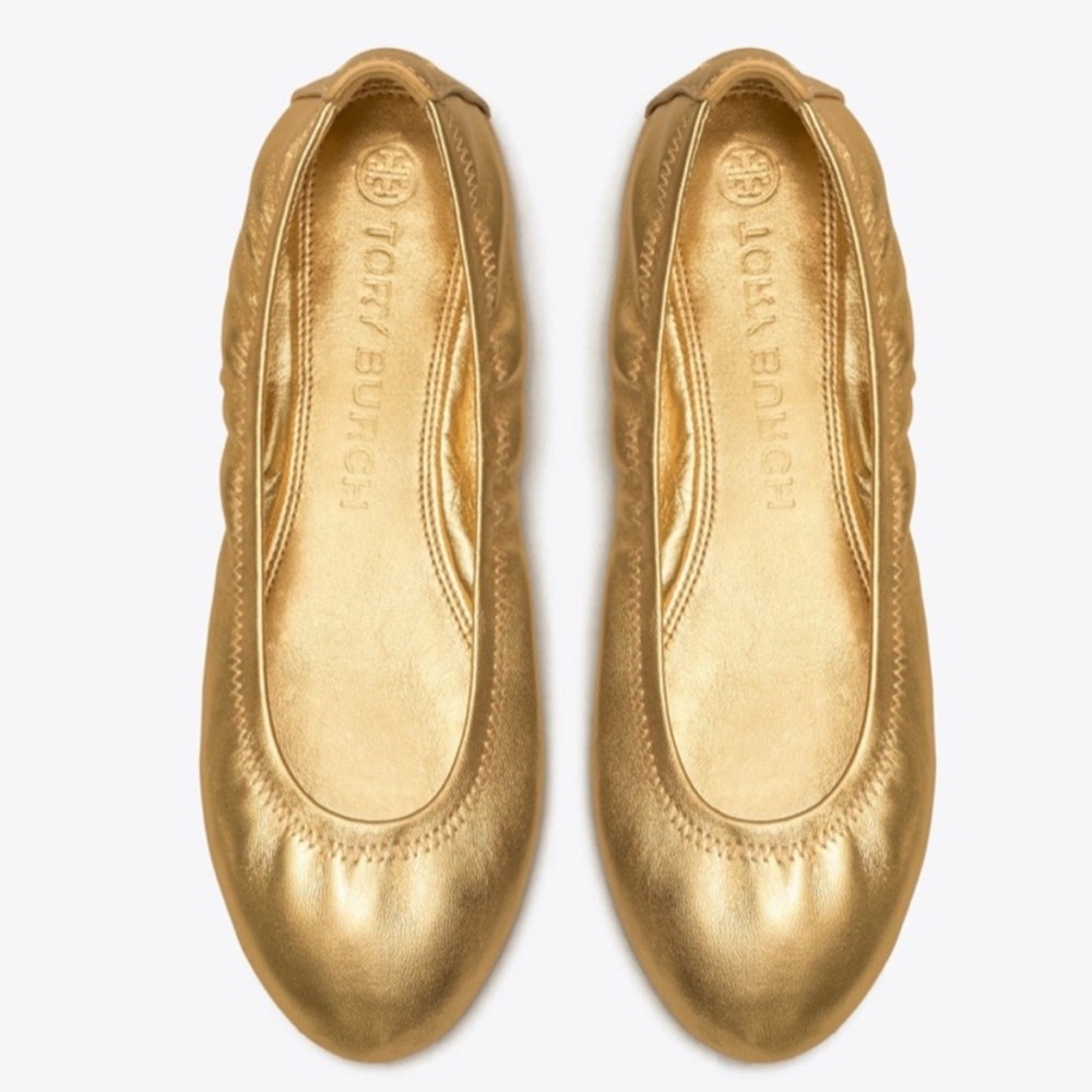 Tory Burch Eddie Metallic Ballet Flat
